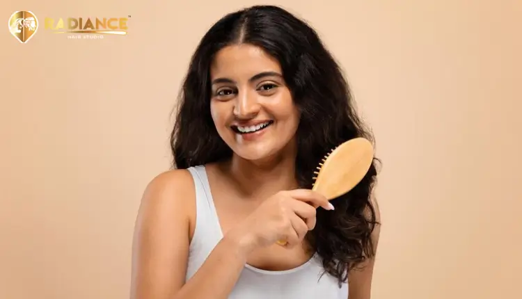 Combing long hair wig for tangle-free finish