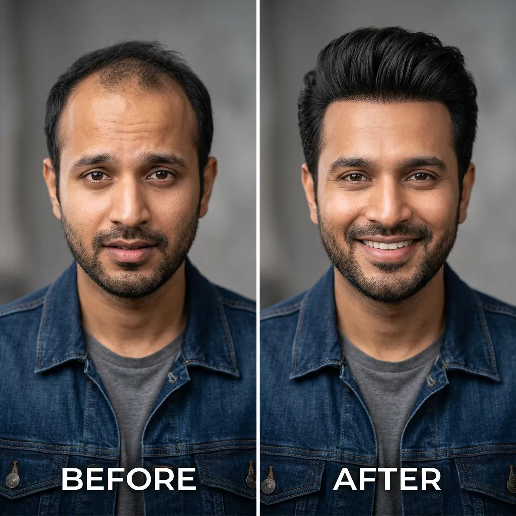Hair replacement before and after result 3