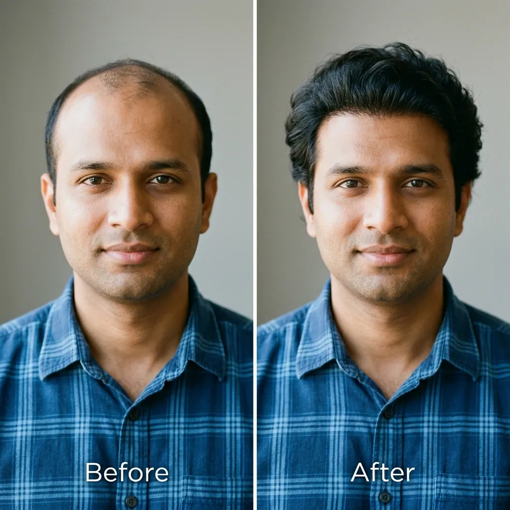 Hair replacement before and after result 4